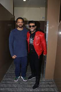 Ranveer Singh and Rohit Shetty snapped during screenings of Simmba at Juhu PVR