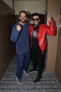 Ranveer Singh and Rohit Shetty snapped during screenings of Simmba at Juhu PVR