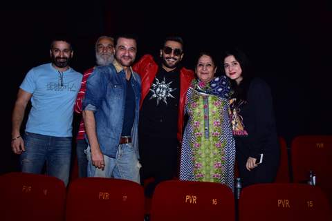 Ranveer Singh and Sanjay Kapoor snapped during screenings of Simmba at Gaiety Theatre, Bandra