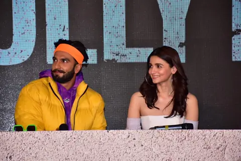 Ranveer Singh and Alia Bhatt at Gully Boy Trailer launch