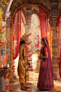 Krishna talking to Radha from RadhaKrishn