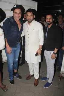 Krushna Abhishek, Kapil Sharma and Rajiv Thakur snapped during the screening of 'URI'