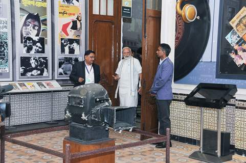 Prime Minister Narendra Modi snapped at The National Museum of Indian Cinema