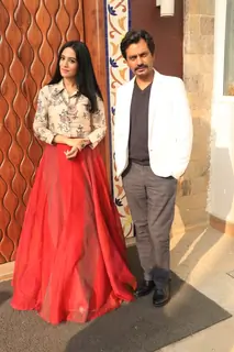 Nawazuddin Siddiqui and Amrita Rao snapped at 'Thackeray' Interviews