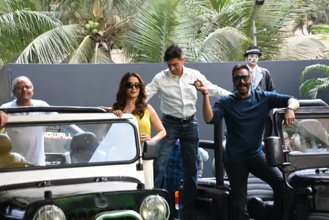 Madhuri Dixit, Ajay Devgn and Indra Kumar at the trailer launch of 'Total Dhamaal'