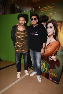 Kartik Aaryan and Dinesh Vijan at Lukka Chuppi trailer launch
