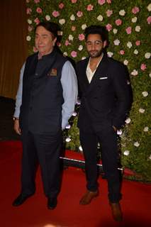 Randhir Kapoor and Armaan Jain at Amit Thackeray's reception