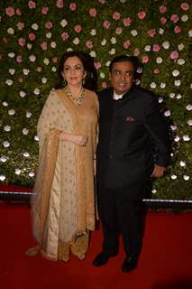 Mukesh Ambani and Nita Ambani at Amit Thackeray's reception