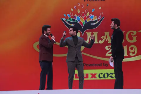 Anil Kapoor, Rajkummar Rao and Manish Paul at Umang Event