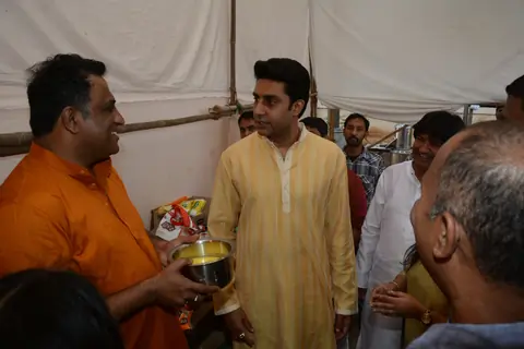 abhishek Bachchan at Anurag Basu's Saraswati Pooja