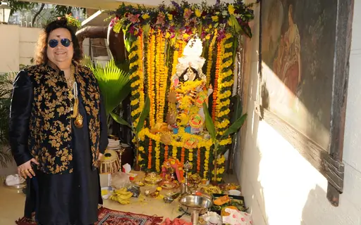 Bappi Lahiri's Saraswati Pooja