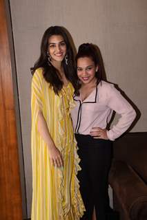 Kartik and Kriti spotted during Luka Chuppi promotions