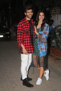 Kartik and Kriti spotted during Luka Chuppi promotions