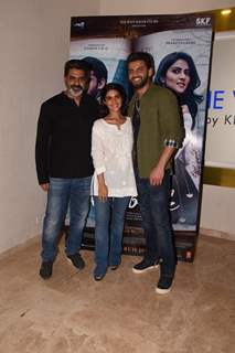 Bollywood filmmaker Nitin Kakkar poses for a picture with cast of Notebook