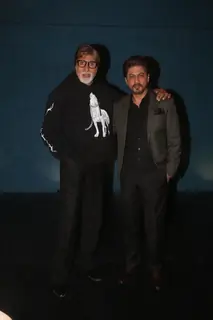 Amitabh Bachchan and Shah Rukh Khan at the promotions of the Badla
