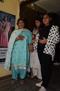 Bollywood celebrity Saroj Khan attends the special screening of Kalank