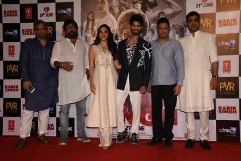 Shahid Kapoor and Kiara Advani with team, snapped at the promotions of Kabir Singh