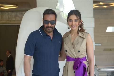 Ajay Devgn with Rakul Preet Singh spotted at De De Pyar De promotions