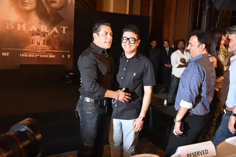 Salman Khan with Bhushan Kumar snapped at Bharat song launch 