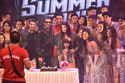 Shiamak Davar, Abhishek Bachchan and Aishwarya Rai Bachchan snapped at an event