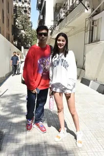 Karan Johar and Ananya Panday pose for a picture
