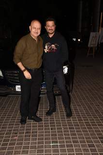 Anupam Kher with Anil Kapoor snapped at special screening of India's Most Wanted.