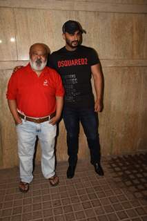 Arjun kapoor and Saurabh Shukla at the screening of India's Most Wanted