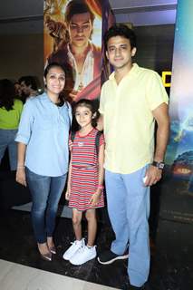 Romit Raj with his wife Tina Kakkar and daughter Reha Raj Prasher spotted at the screening of Aladdin
