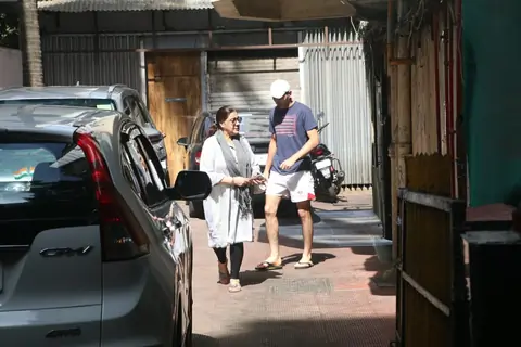 Amrita Singh with Ibrahim Ali Khan snapped around the town