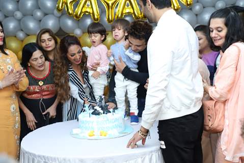 Rayaan and Krishaang's cake cutting ceremony
