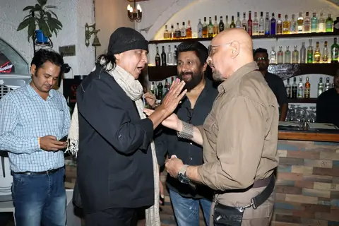 Mithun Chakraborty and Vivek Agnihotri snapped at the success bash of Tashkent Files