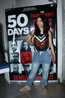 Shweta Basu Prasad snapped at the success bash of Tashkent Files