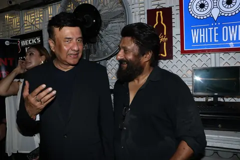 Anu Malik and Vivek Agnihotri snapped at the success bash of Tashkent Files