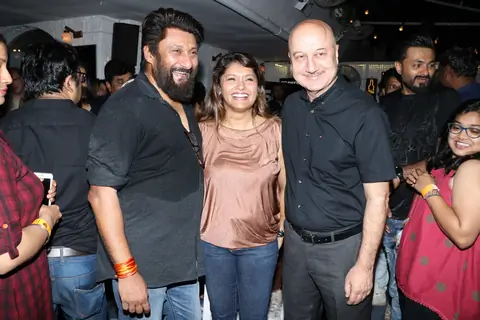 Vivek Agnihotri, Pallavi Joshi and Anupam Kher snapped at the success bash of Tashkent Files