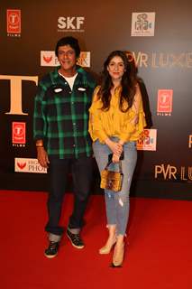 Chunky Pandey with wife Bhavna attend the special screening of Bharat