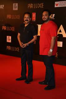 Baba Siddiqui and his son attend the special screening of Bharat