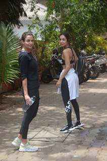 Sisters Malaika Arora and Amrita Arora papped around the town