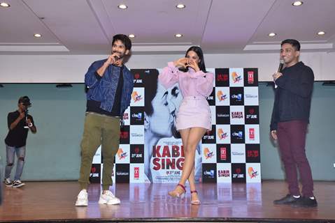 Shahid Kapoor and Kiara Advani snapped at the song launch of their upcoming movie Kabir Singh