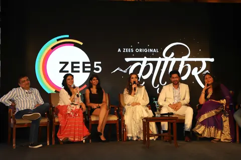 Dia Mirza and Mohit Raina snapped with the cast at the press conference of Kafir