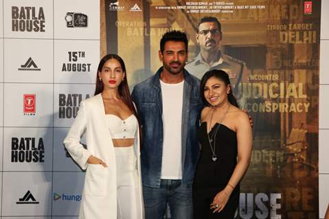 John Abraham and Nora Fatehi were snapped at the trailer launch of Batla House