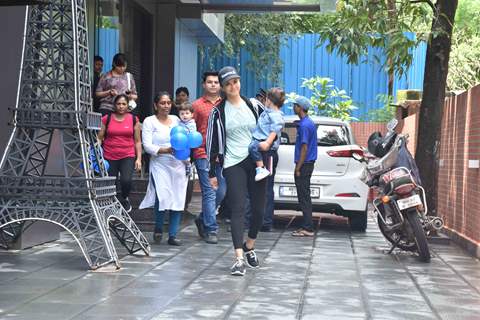 Sunny Leone snapped with her son