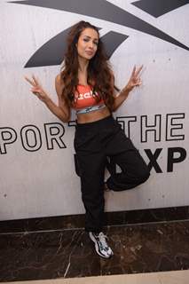 Malaika Arora snapped at the launch of a Reebok store