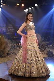 Rakul Preet Singh snapped while walking the ramp for Reynu Tandon at India couture week show