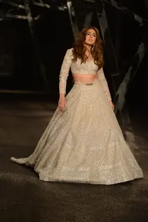 Sara Ali Khan snapped while walking the ramp for Shane and Falguni at India couture week show