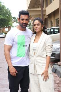 John Abraham and Mrunal Thakur at the promotions of Batla House!