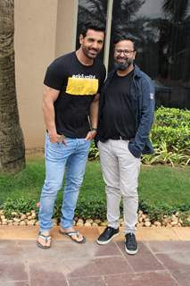 John Abraham and director Nikkhil Advani at the promotions of Batla House!