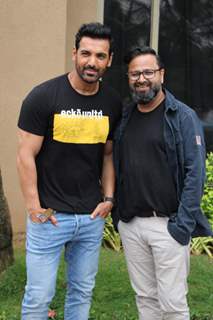 John Abraham and director Nikkhil Advani at the promotions of Batla House!