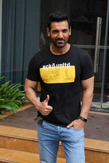 John Abraham and director Nikkhil Advani at the promotions of Batla House!