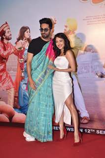 Ayushmann Khurrana and Nushrat Bharucha snapped during the Dream Girl trailer launch