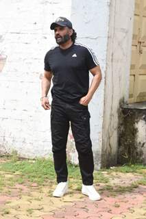Suniel Shetty at the promotions of Pailwaan!
